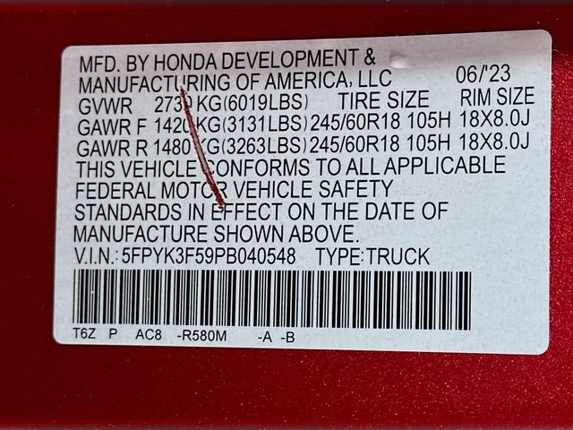 Certified 2023 Honda Ridgeline RTL image 33