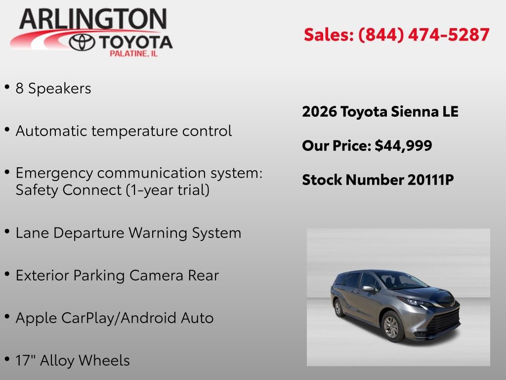 Used 2026 Toyota Sienna LE FWD image 4