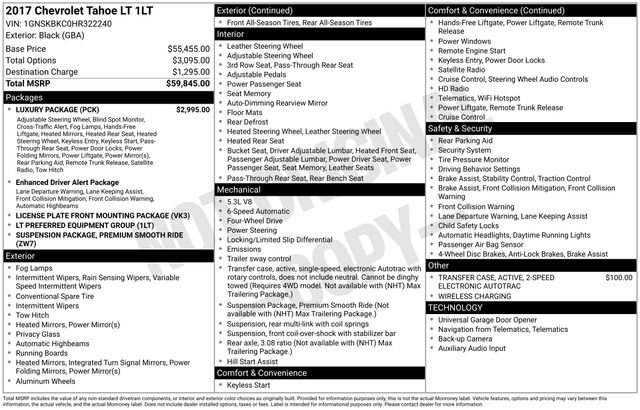 Used 2017 Chevrolet Tahoe LT w/ Luxury Package image 39