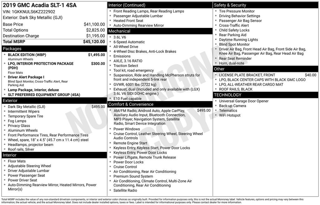 Used 2019 GMC Acadia SLT w/ Black Edition image 15