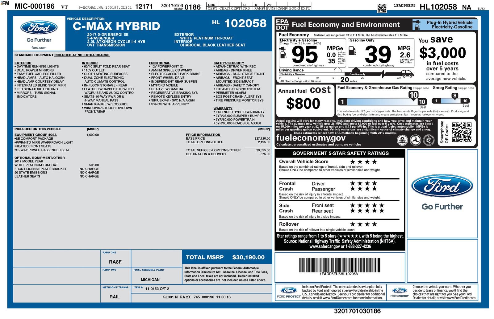 Used 2017 Ford C-MAX Energi SE w/ Equipment Group 402A FWD image 5