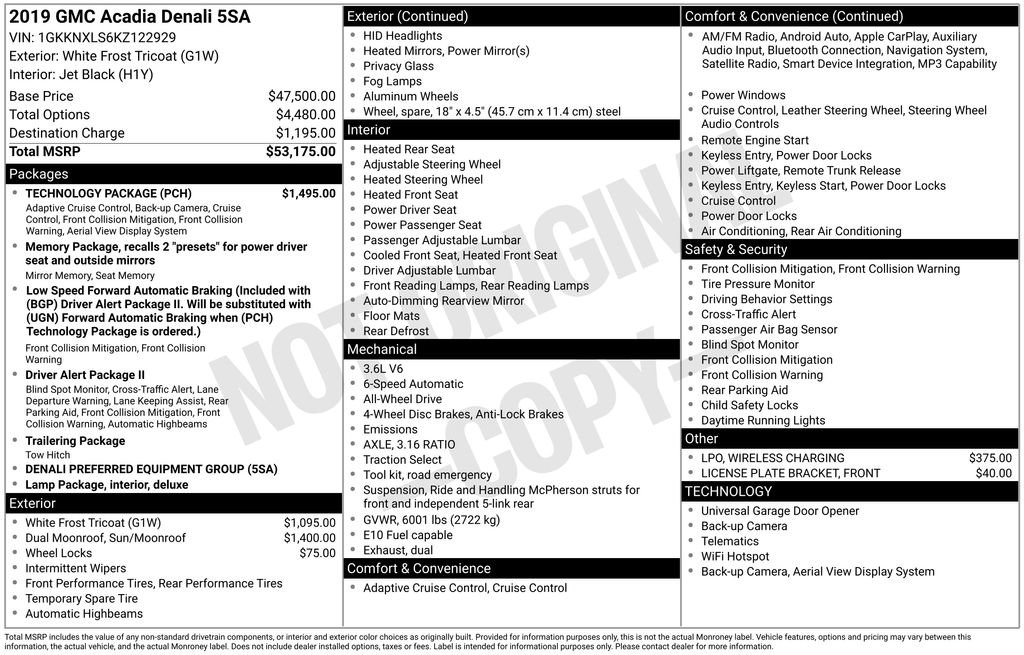 Used 2019 GMC Acadia Denali w/ Technology Package image 15