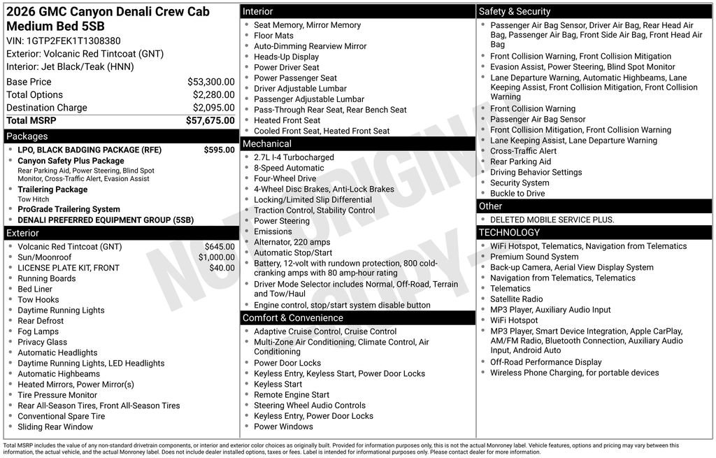 New 2026 GMC Canyon Denali w/ LPO, Black Badging Package AWD/4WD image 26