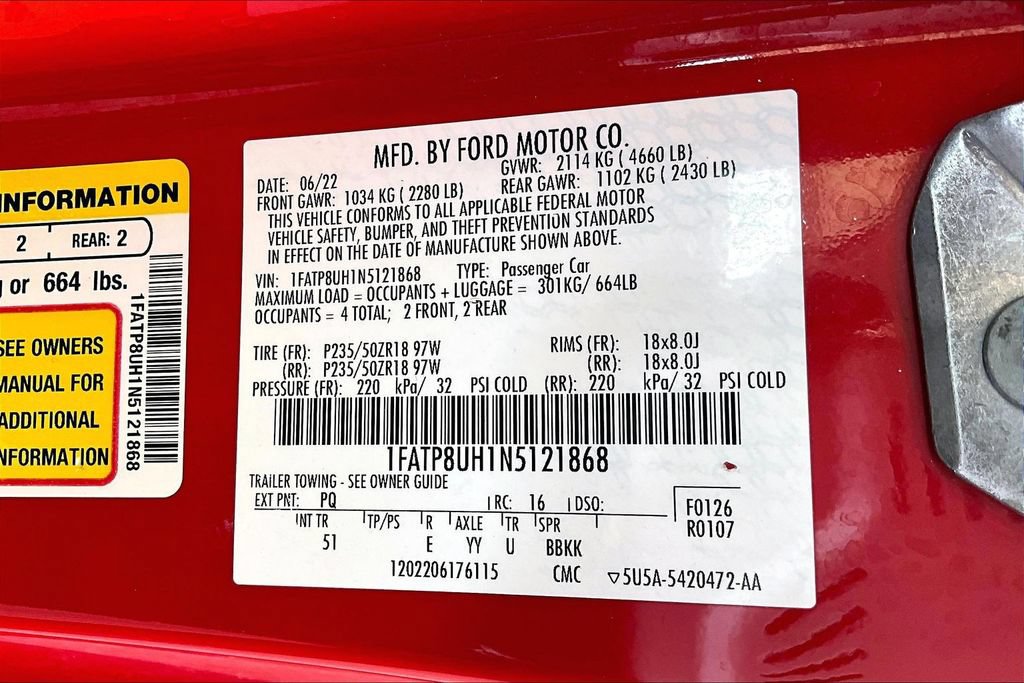 Used 2022 Ford Mustang Premium w/ Equipment Group 201A RWD image 40