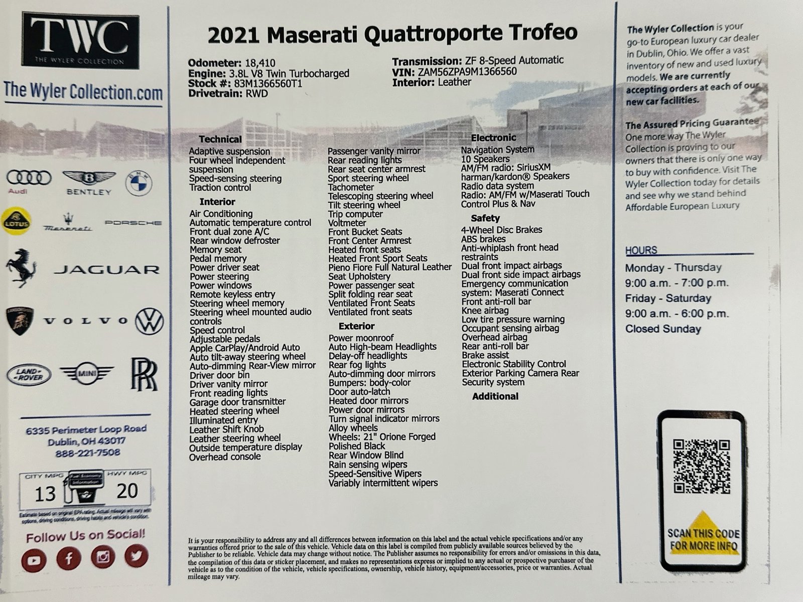 Used 2021 Maserati Quattroporte Trofeo RWD image 49