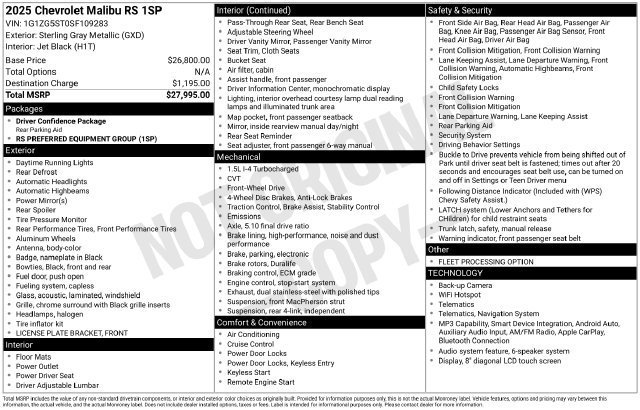 Used 2025 Chevrolet Malibu RS FWD image 31