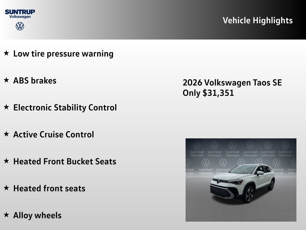 New 2026 Volkswagen Taos SE AWD/4WD image 15