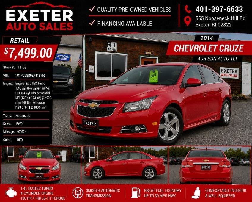 Used 2014 Chevrolet Cruze LT
