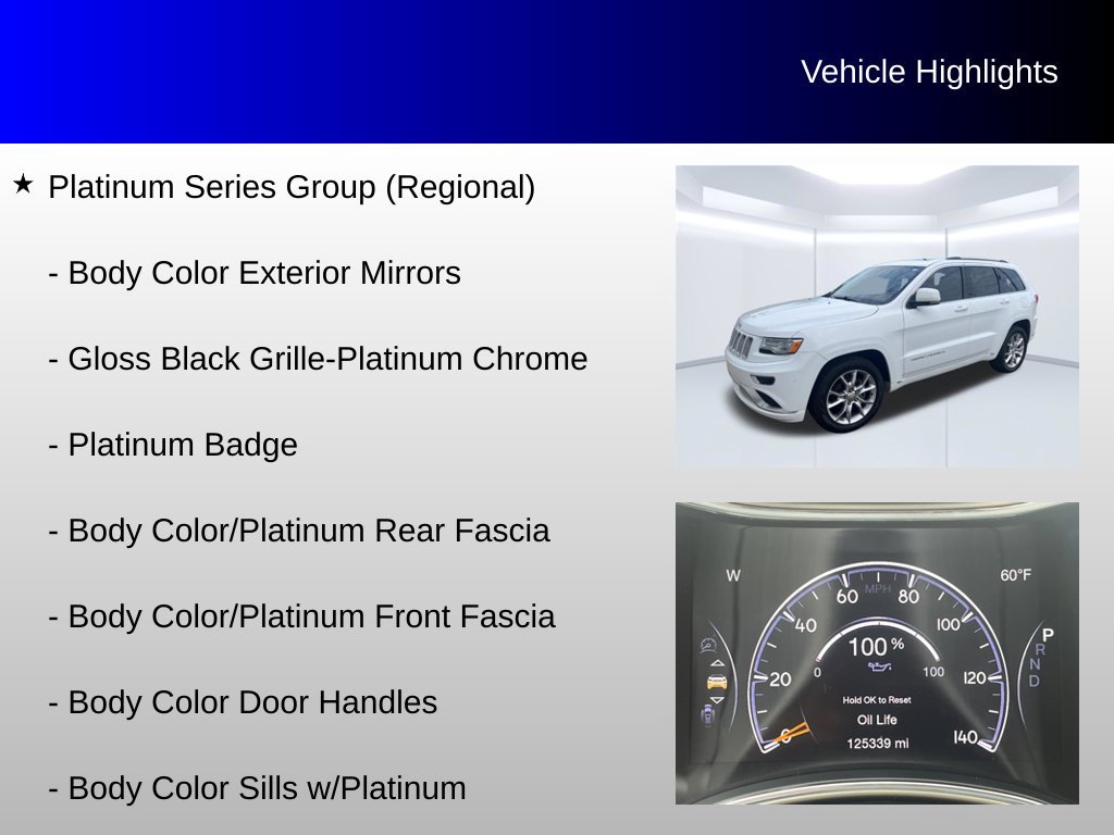 Used 2016 Jeep Grand Cherokee Summit w/ Platinum Series Group RWD image 16
