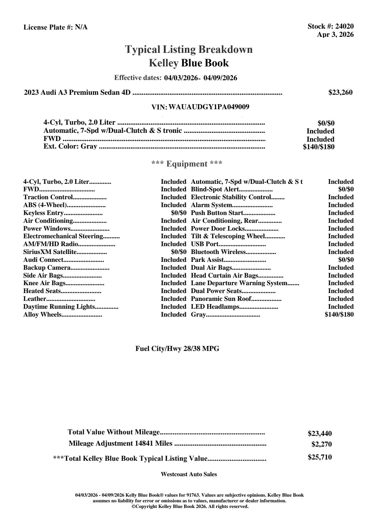 Used 2023 Audi A3 2.0T Premium w/ Convenience Package image 4