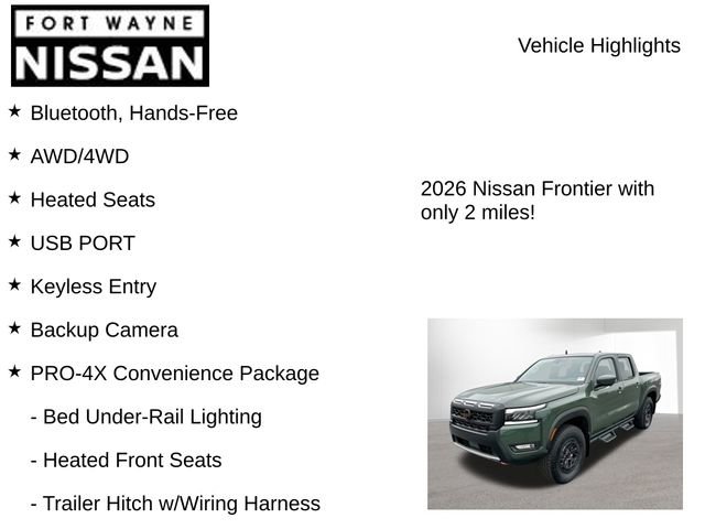 New 2026 Nissan Frontier PRO-4X w/ Pro-4x Convenience Package image 8