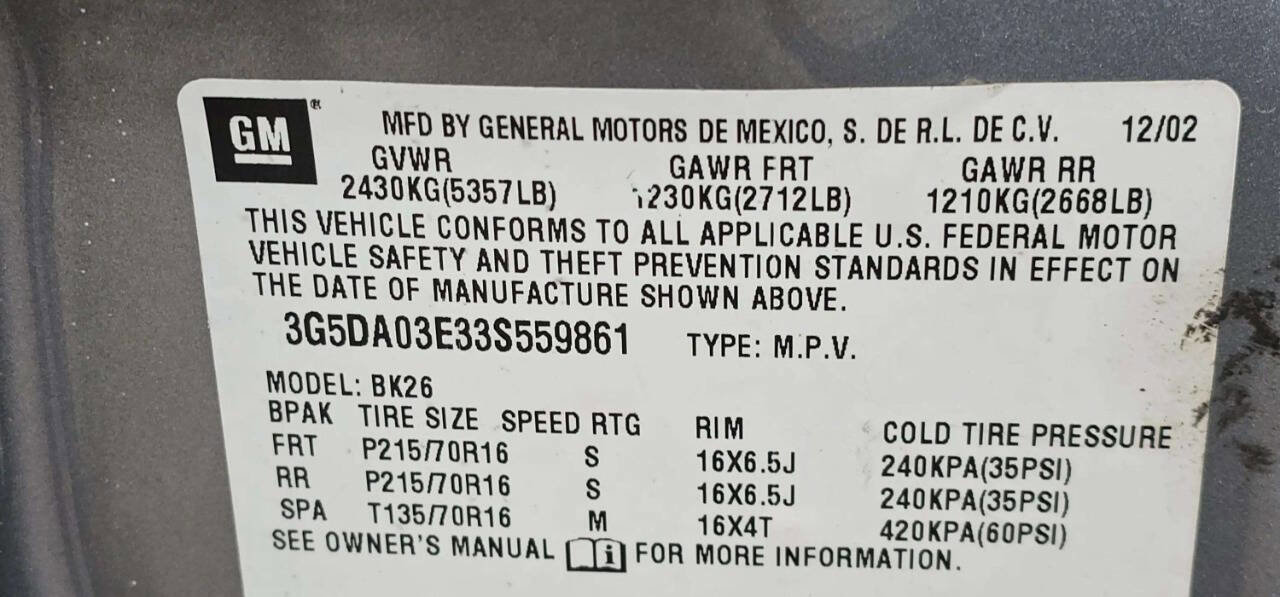 Used 2003 Buick Rendezvous CX image 10