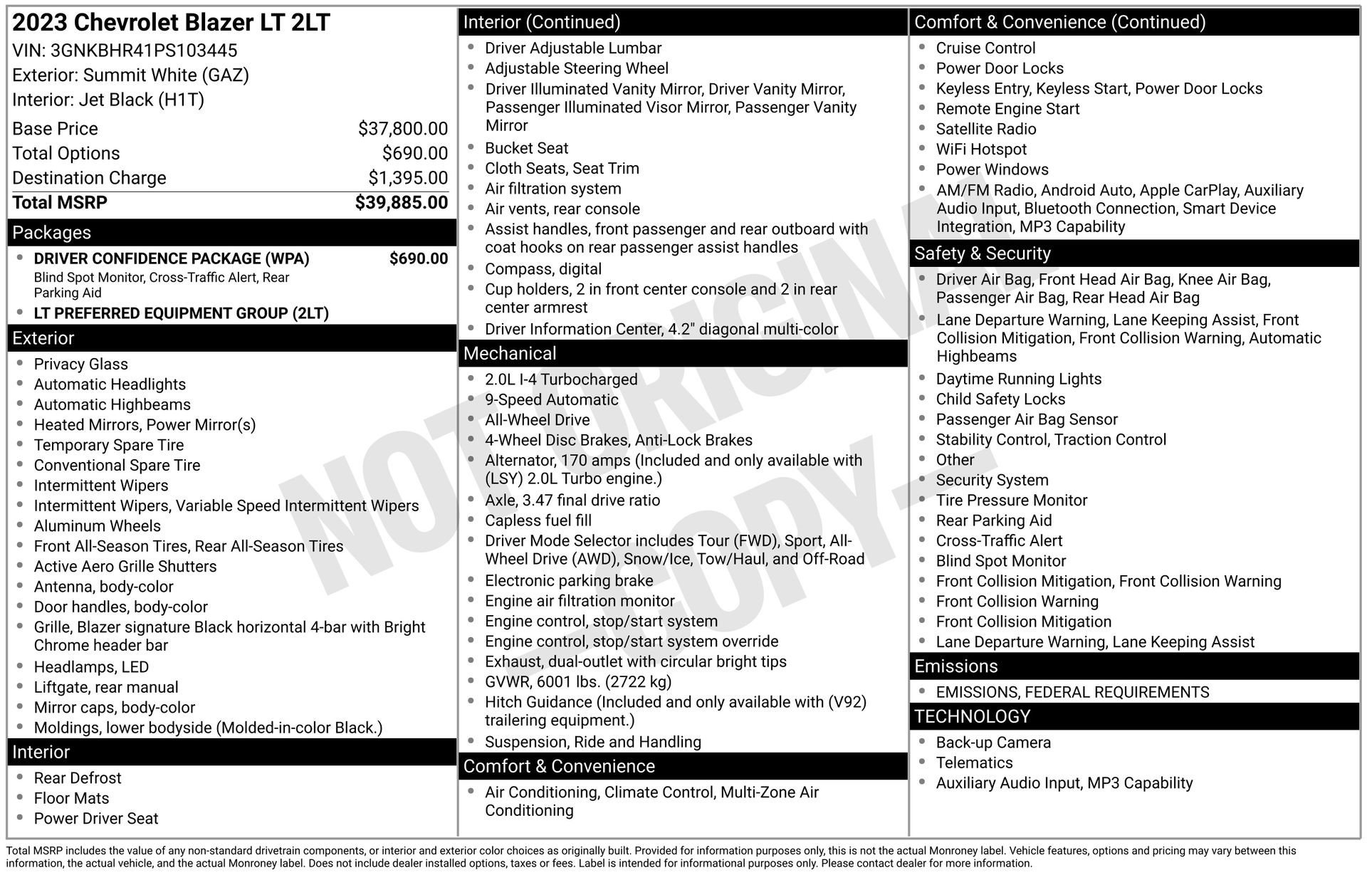 Certified 2023 Chevrolet Blazer LT w/ Driver Confidence Package image 4