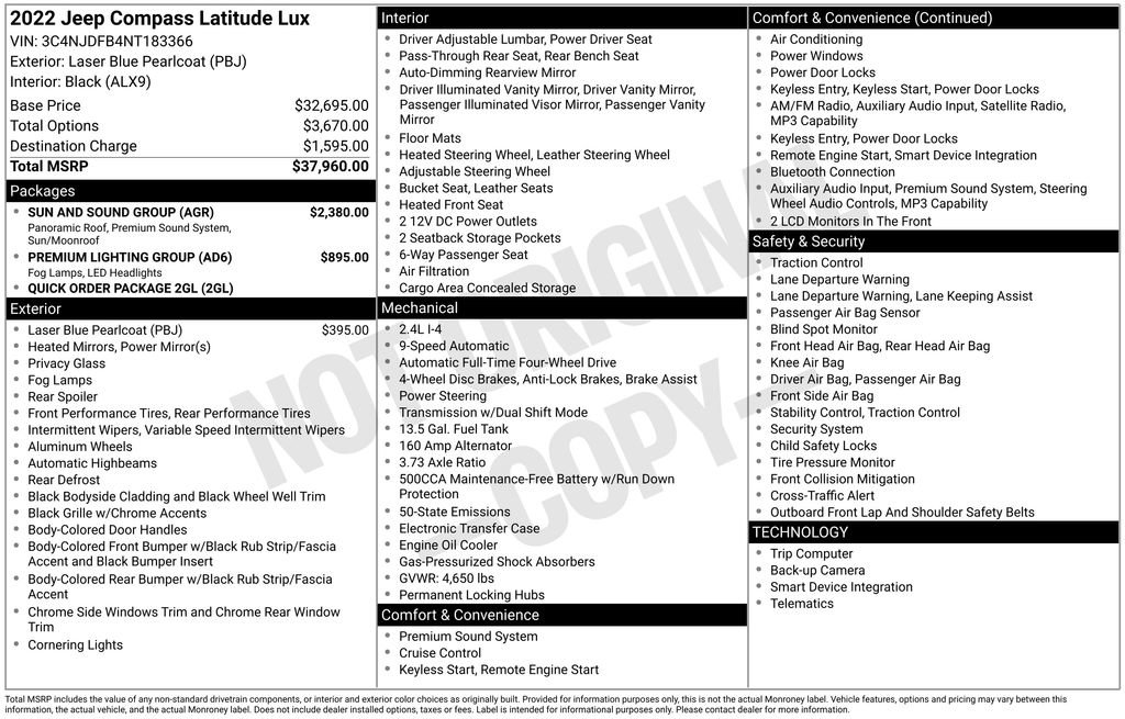 Used 2022 Jeep Compass Latitude w/ Sun and Sound Group AWD/4WD image 5