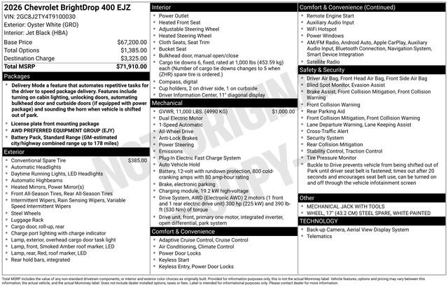 New 2026 Chevrolet Brightdrop 400 AWD/4WD image 36