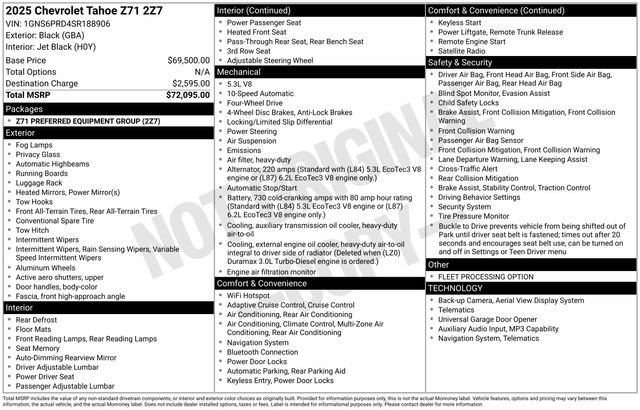 Used 2025 Chevrolet Tahoe Z71 AWD/4WD image 7