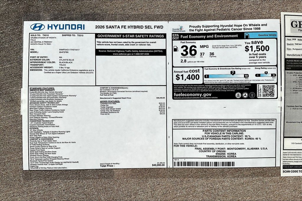 Certified 2026 Hyundai Santa Fe SEL FWD image 41