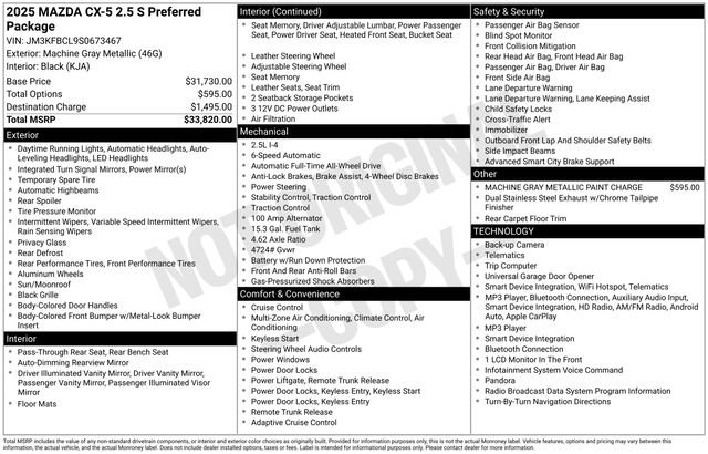 Certified 2025 MAZDA CX-5 AWD 2.5 S w/ Preferred Package image 6