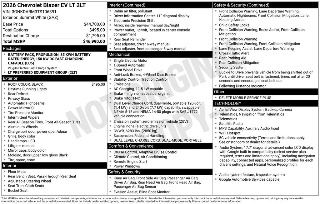 New 2026 Chevrolet Blazer EV LT FWD image 37