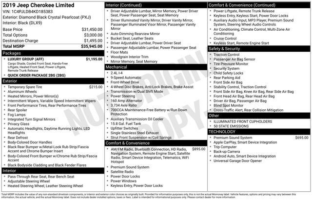 Used 2019 Jeep Cherokee Limited w/ Luxury Group FWD image 7