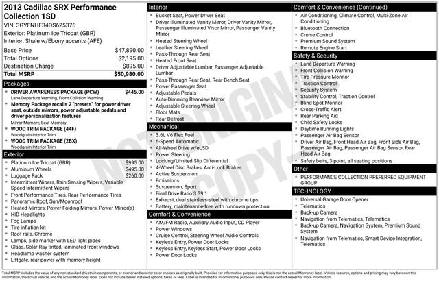 Used 2013 Cadillac SRX Performance w/ Driver Awareness Package AWD/4WD image 3