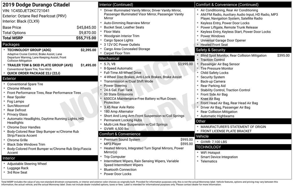 Used 2019 Dodge Durango Citadel w/ Technology Group image 40