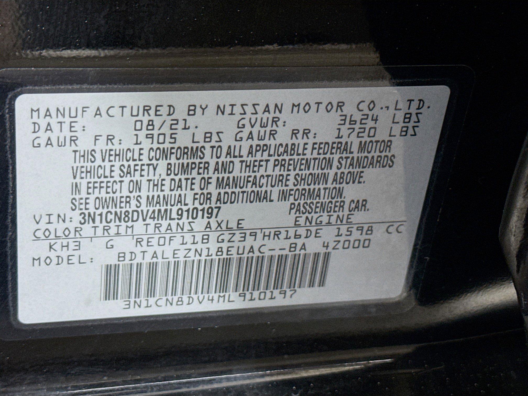 Used 2021 Nissan Versa S FWD image 40
