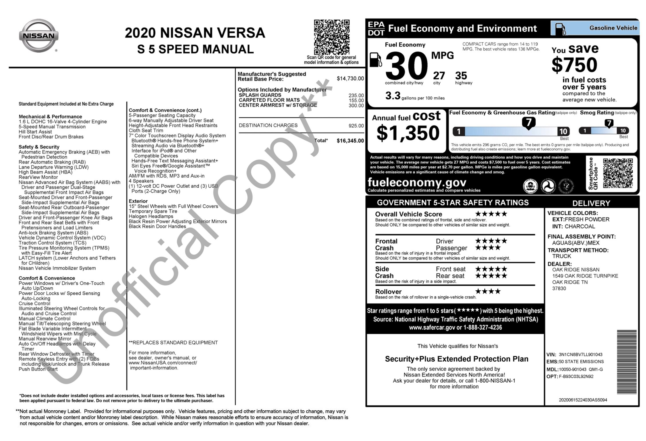 Used 2020 Nissan Versa S FWD image 5