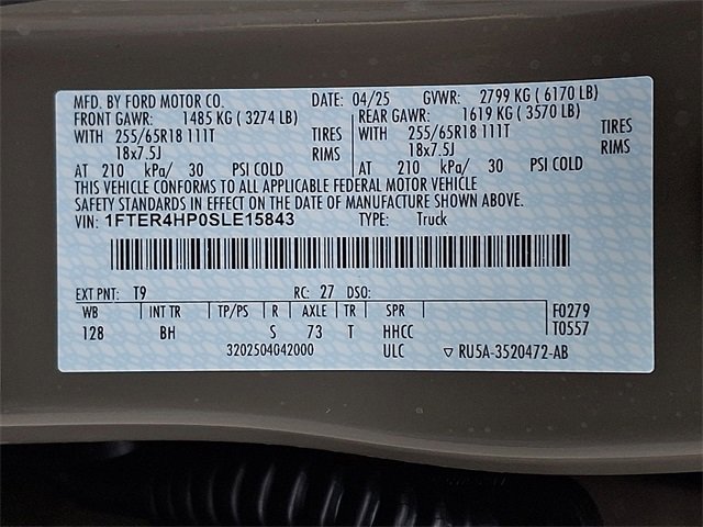 Certified 2025 Ford Ranger XLT w/ Black Appearance Package image 26