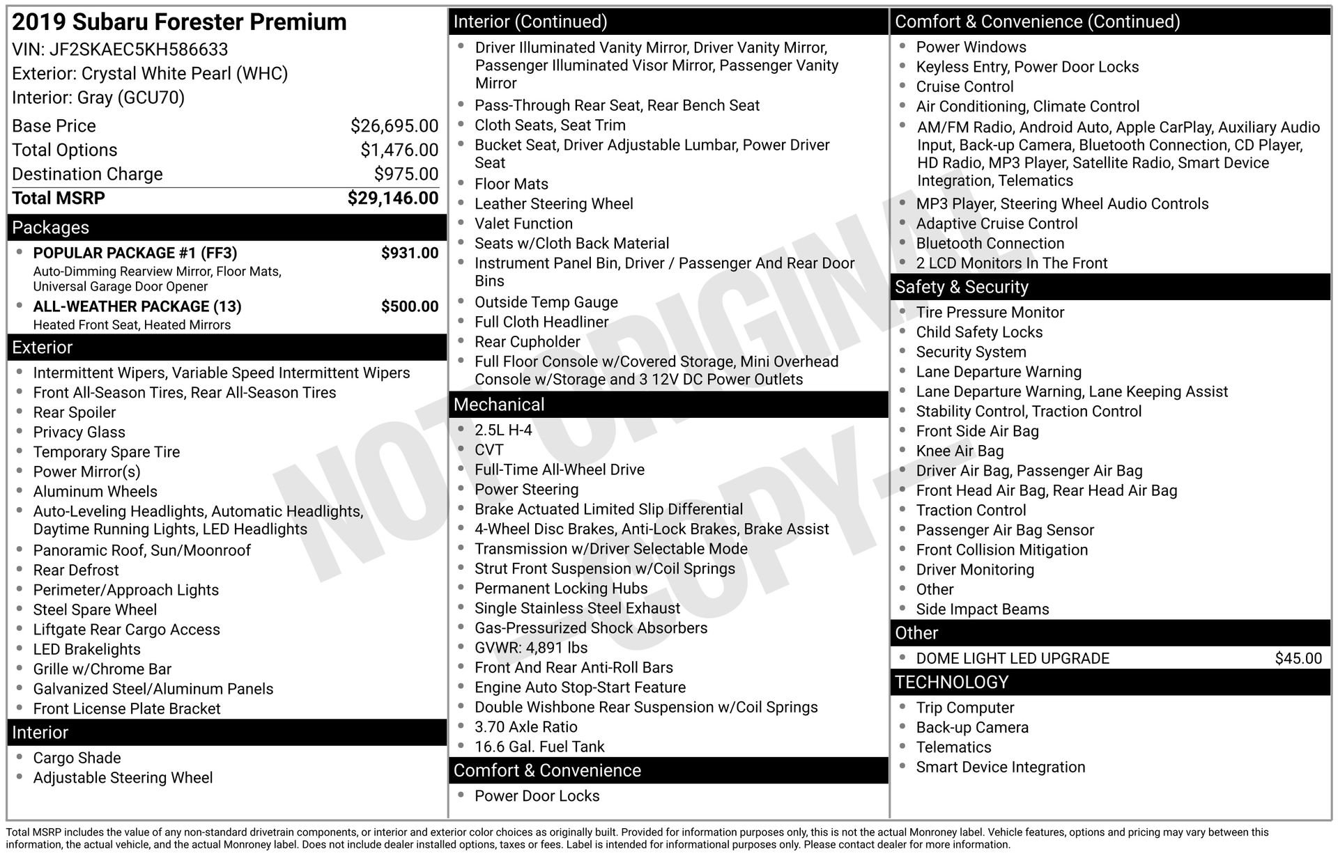 Used 2019 Subaru Forester Premium w/ Popular Package #1 image 5