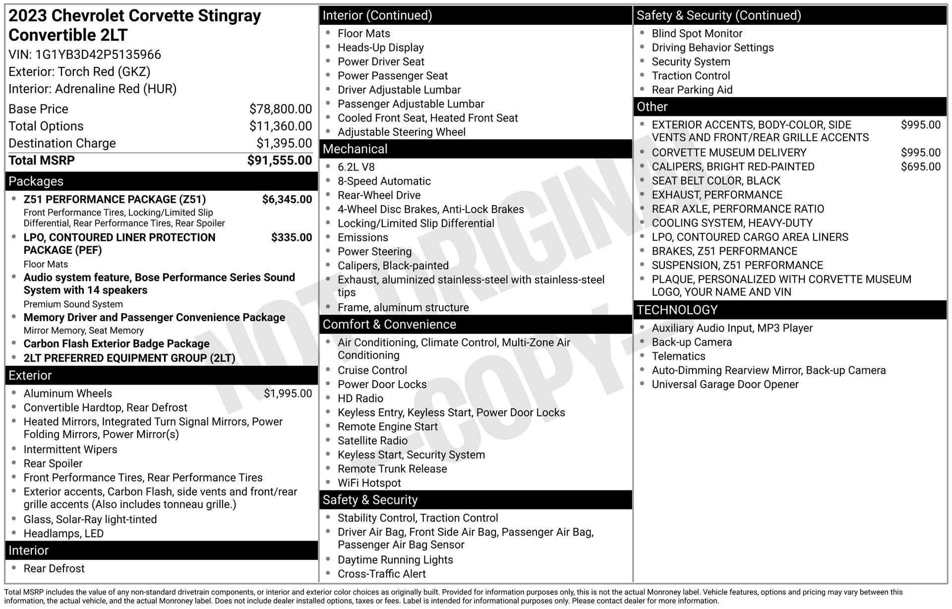Used 2023 Chevrolet Corvette Stingray Preferred Conv w/ Z51 Performance Package image 40