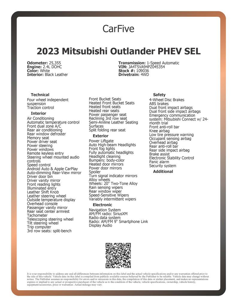 Used 2023 Mitsubishi Outlander SEL image 32