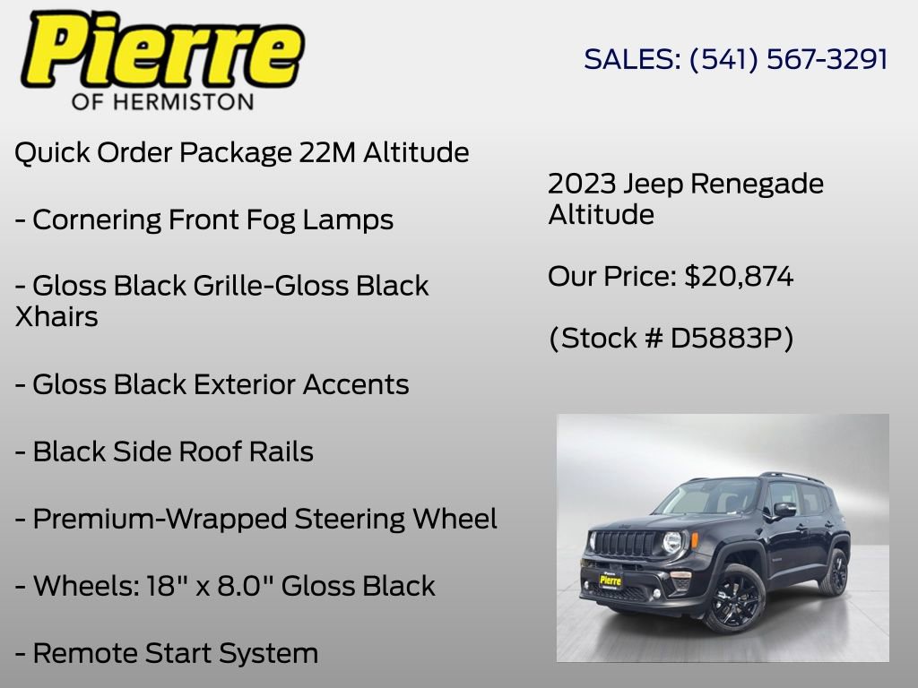 Used 2023 Jeep Renegade Altitude w/ Sun/Sound Group AWD/4WD image 12