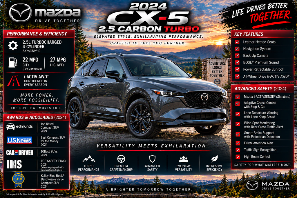 Used 2024 MAZDA CX-5 Carbon Edition AWD/4WD image 2