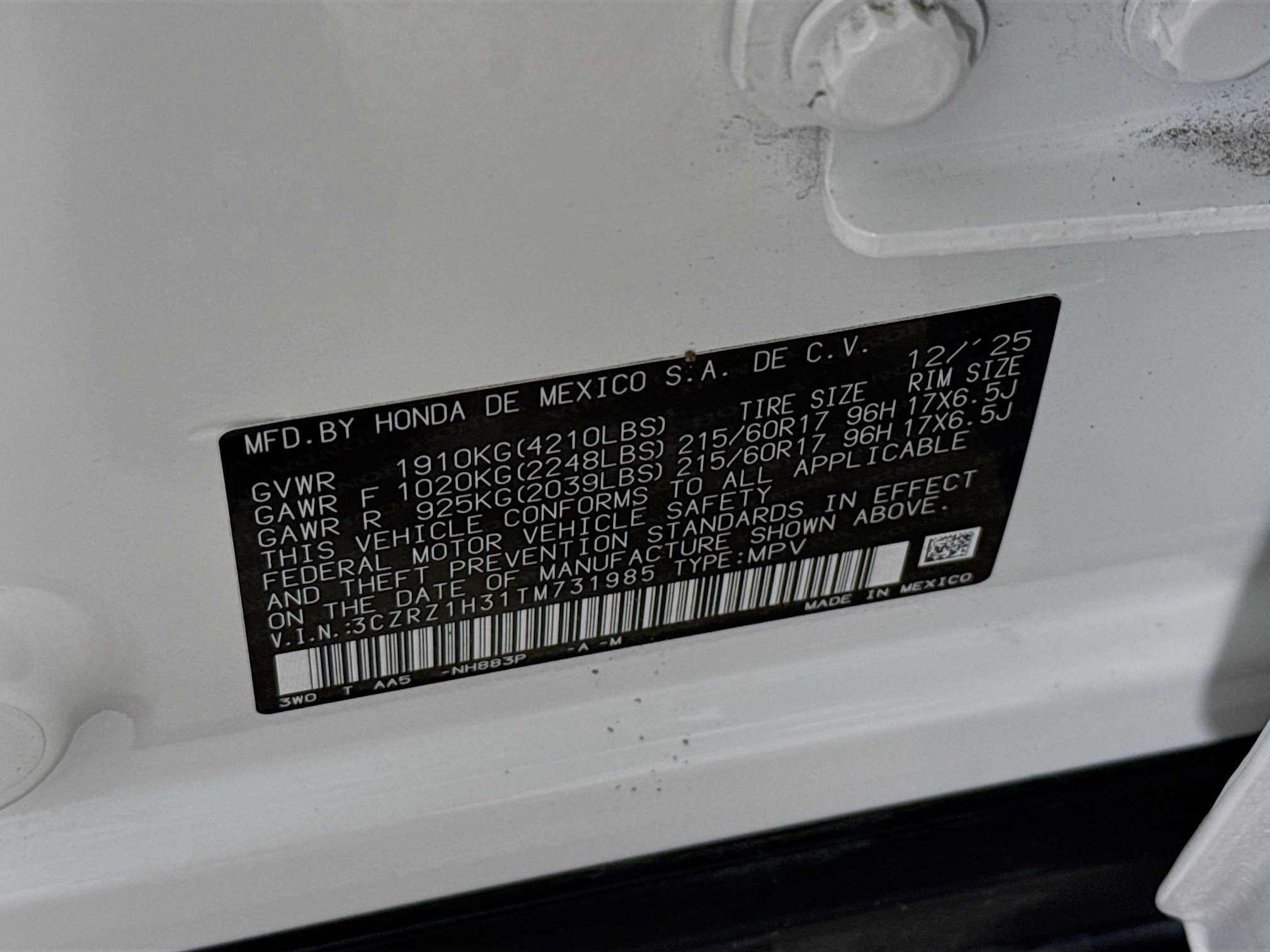 Certified 2026 Honda HR-V LX image 36