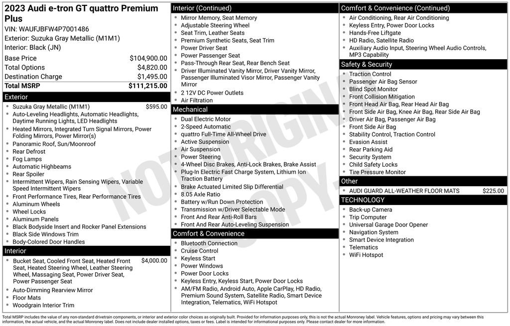 Certified 2023 Audi e-tron GT Premium Plus AWD/4WD image 3