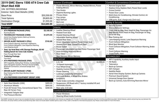 Certified 2019 GMC Sierra 1500 AT4 w/ AT4 Premium Package AWD/4WD image 44