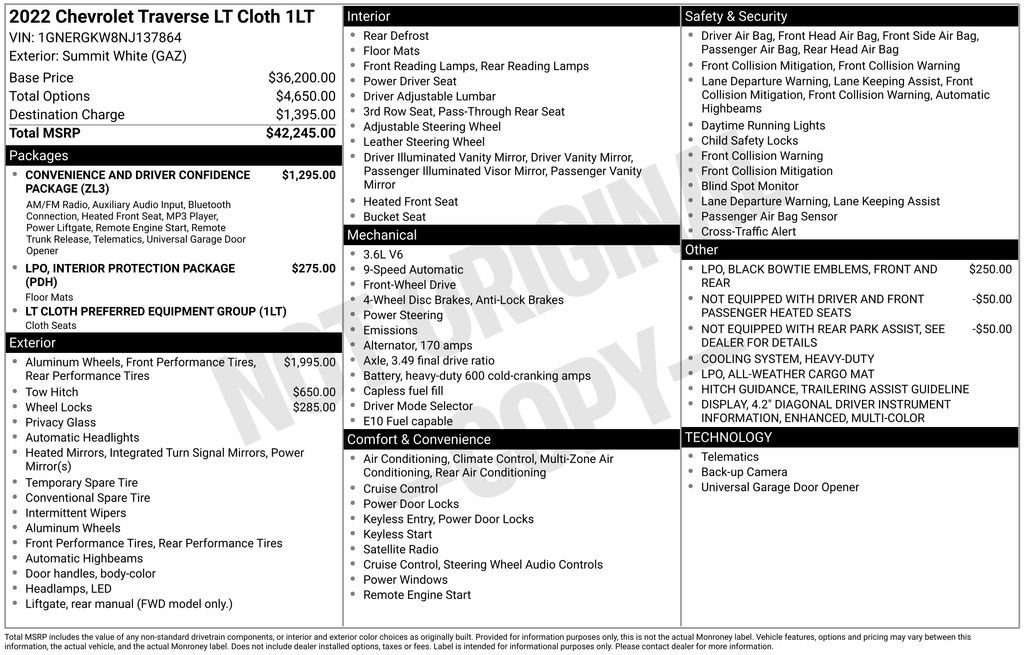 Used 2022 Chevrolet Traverse LT image 42