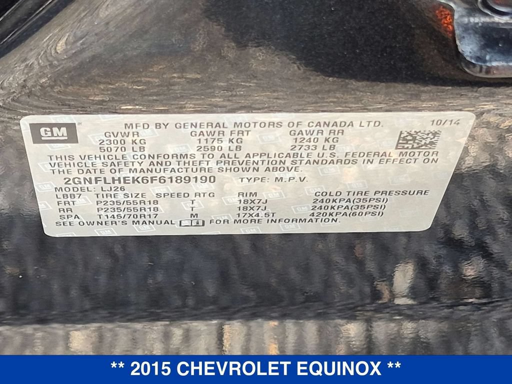 Used 2015 Chevrolet Equinox LTZ w/ LPO, Protection Package AWD/4WD image 33