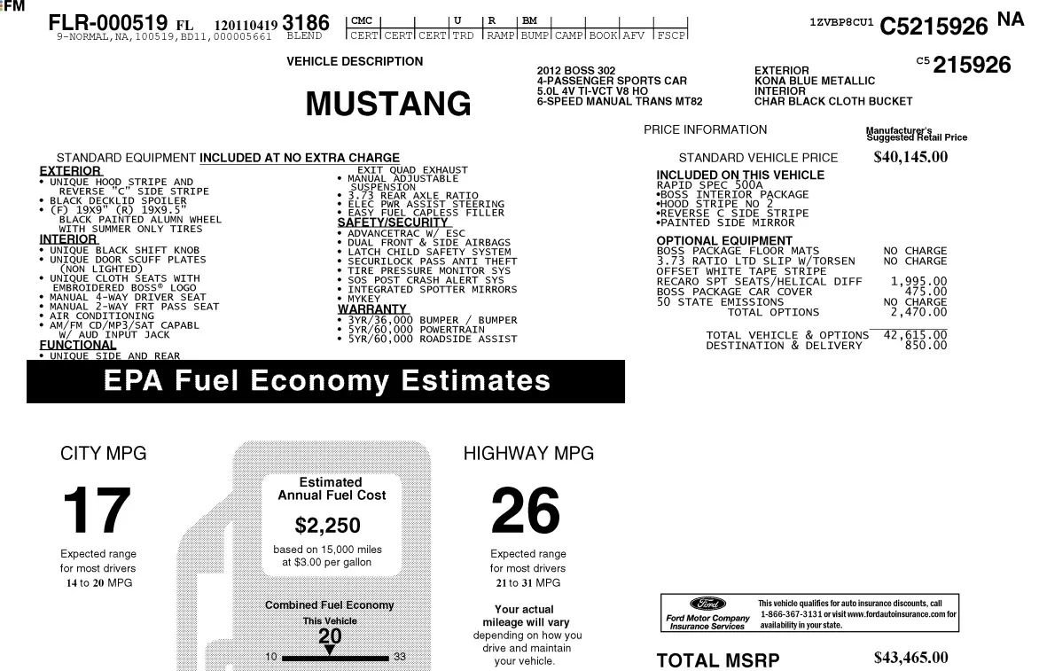 Used 2012 Ford Mustang Boss 302 w/ Boss 302 Accessory Pkg RWD image 41