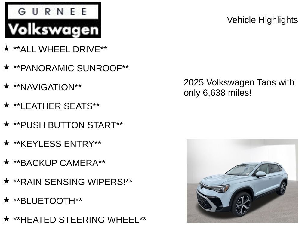 Used 2025 Volkswagen Taos SEL AWD/4WD image 7