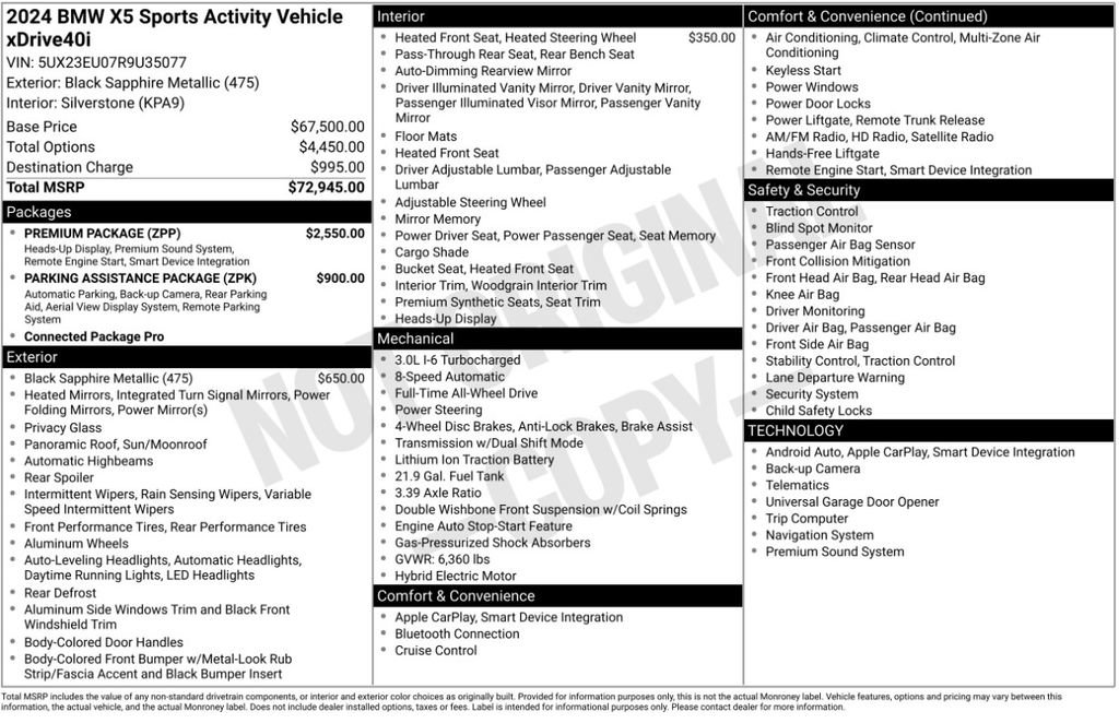 Certified 2024 BMW X5 xDrive40i w/ Premium Package AWD/4WD image 6