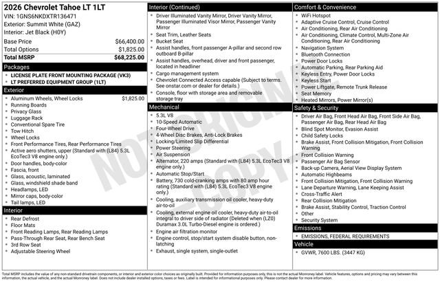 New 2026 Chevrolet Tahoe LT image 2