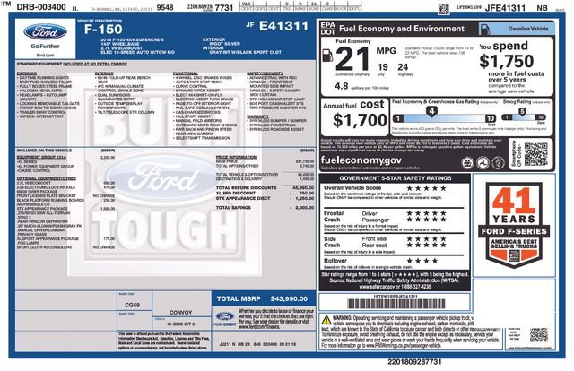 Used 2018 Ford F150 XL w/ Equipment Group 101A Mid AWD/4WD image 4