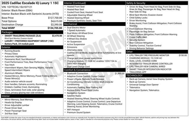 New 2025 Cadillac Escalade IQ Luxury 1 w/ Smart Trailering package AWD/4WD image 11