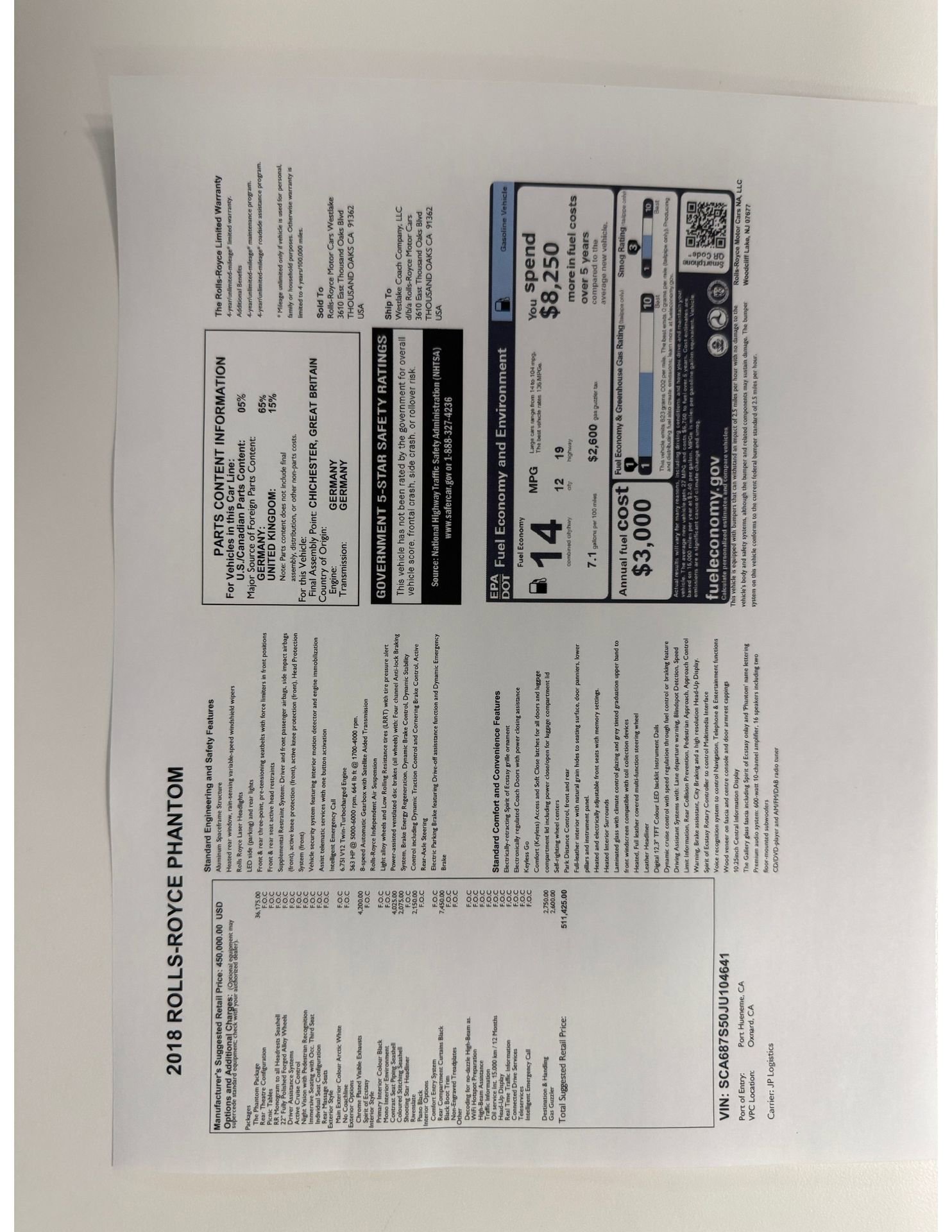 Used 2018 Rolls-Royce Phantom Sedan image 84