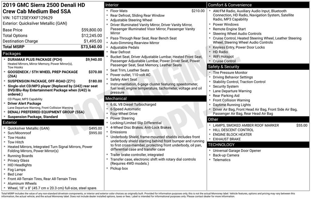 Used 2019 GMC Sierra 2500 Denali w/ Duramax Plus Package image 7