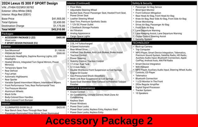 Used 2024 Lexus IS 300 F Sport w/ Accessory Package 2 RWD image 14