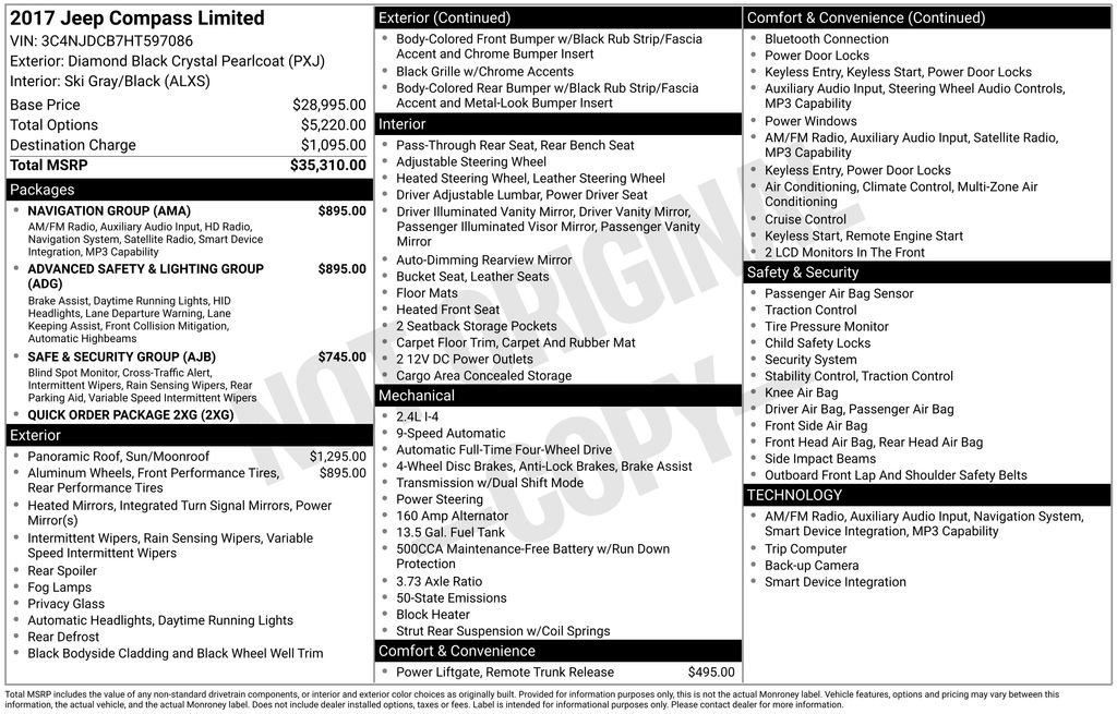 Certified 2017 Jeep Compass Limited AWD/4WD image 13