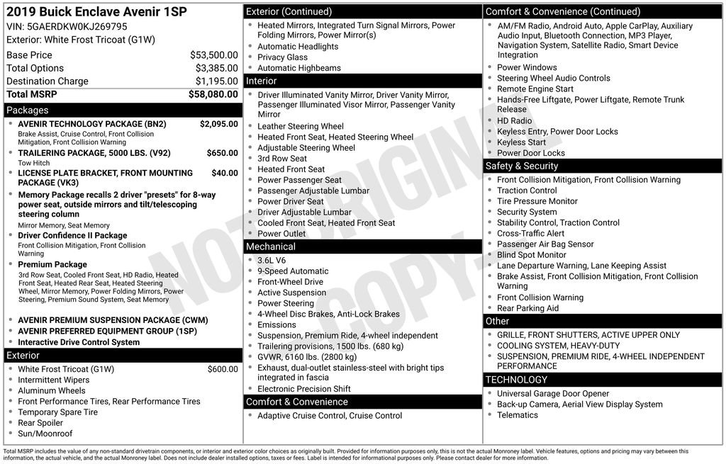 Used 2019 Buick Enclave Avenir w/ Avenir Technology Package image 27